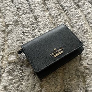 Kate Spade Black Leather Cardholder Zip Wallet on Keychain - Cameron Street Beca